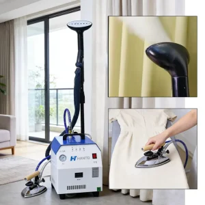Industrial Garment Steamer with Dual Nozzle, Curtain and Fabric Care, and Boiler