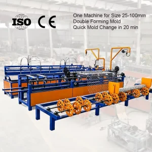 Industrial High Capacity Automatic Cyclone Wire Fencing Machine 6m Width Max PLC Control Chain Link Fence Net Manufacturing