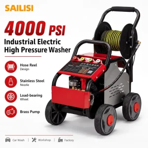 Industrial High-Pressure Washer 4000 PSI Electric Power Cleaner with Hose Reel 220V Commercial Water Jet Cleaning Machine for Car