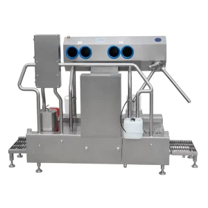 Industrial Hygiene Entrance Station with 2.7kW Automatic Hand Sanitizer and Dual-Roller Boot Washer Channel