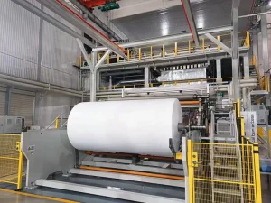 Industrial PP Spunbond Nonwoven Fabric Slitting and Winding Machine with Motor, Bearing, and Gearbox