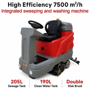 Industrial Ride-On Electric Floor Scrubber Sweeper for Factory and Warehouse Use