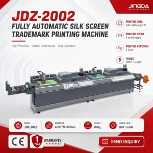 JDZ CE Certified Roll Silk Screen Printing Machinery Fully Automatic 2 Color Label Trademark Screen Printer