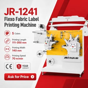 JR-1241 5-Color Fabric Ribbon Garment Trademark Care Label Flexographic Printing Machine