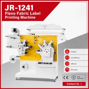 JR-1241 5-Color Flexographic Printing Machine for Fabric Ribbon Garment Trademark Labels