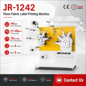 JR-1242 4+2 Color Double-Sided Flexo Printer for Apparel Nylon Ribbon Wash Labels