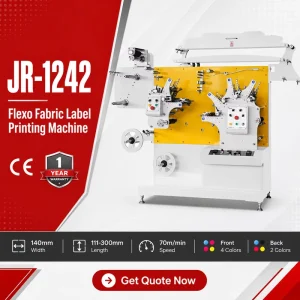 JR-1242 Multicolor Flexo Printing Press for Garment Ribbon Labels, Front and Back Sides