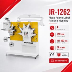 JR-1262 70 m/min Flexographic Textile Ribbon Printing Machine for Nylon and Satin Fabric Labels