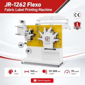 JR-1262 8-Color Flexographic Label Printing Equipment for Textile Ribbon and Clothing Care Labels