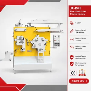 JR-1541 5-Color Flexo Fabric Label Printer, 60 m/min
