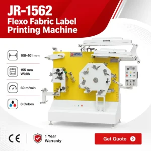 JR-1562 8-Color Flexographic Label Printing Equipment, 155mm Width, Textile Woven Ribbon
