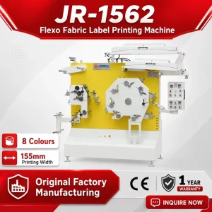 JR-1562 Flexographic Printer 8-Color Fabric Tape Printing Machine for Clothing Woven Labels