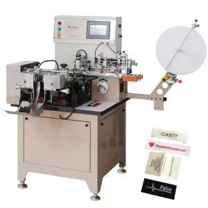 JZ 2817 Automatic Woven Fabric Label Cut and Fold Machine for Satin Ribbon and Cotton Tape