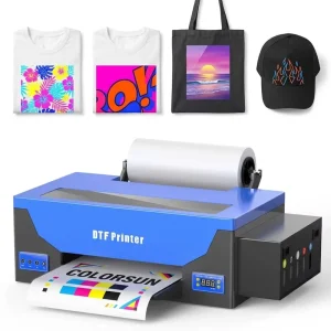L1800 A3 30cm DTF Printer Direct to Film Roll to Roll Heat Transfer CMYK+W White Ink T-Shirt Textile Apparel Printing Machine