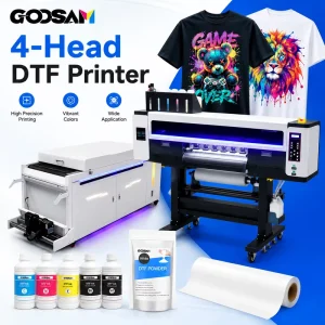 Large Format Heat Transfer DTF Printer with 4 I3200 Heads, 24 Inch Roll, Full Set for T-Shirt Printing