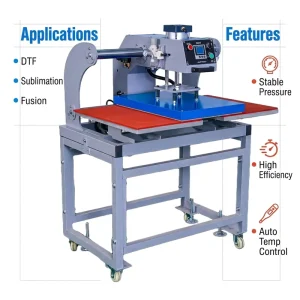 Laser Positioning DTF Transfer Double-Station 40x60cm Pneumatic Heat Press for T-Shirt Vinyl Printing