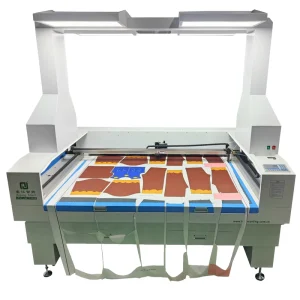 Leather Patch Laser Engraving and Cutting Machine with Sublimation Fabric Cutter for Batch Production