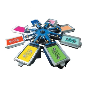 Manual 8-Color 8-Station Silk Screen Printing Machine