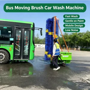 Mobile Single Brush Vehicle Washing Machine Portable Stainless Steel Equipment for Bus and Cargo Truck Fleets