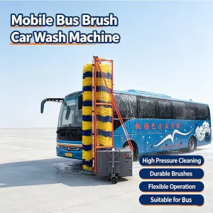Mobile Single or Double Brush Electric Bus Washing Machine, 3.1 m or 4.2 m