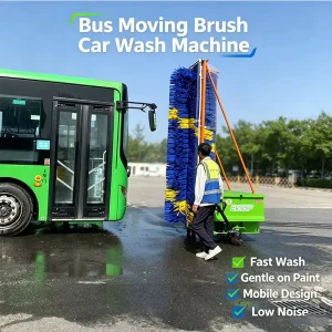 Mobile Single or Double Brush Washer Portable Stainless Steel Electric Equipment Supports 60 Vehicles Per Charge