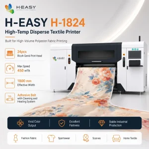 New 450sqm/h 24 Heads Auto Cleaning Direct Disperse Printing R2R Industrial Inkjet Textile Printer Sportswear