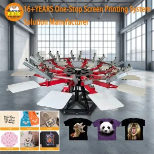 OEM ODM Rotary Textile Screen Printing Equipment 10 Color 10 Station for Garments