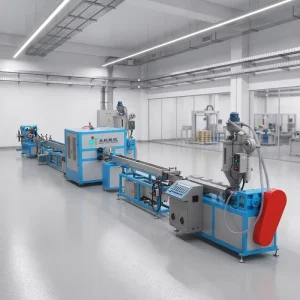 PVC Plastic Braided Fiber-Reinforced Pressure Tube and Hose Extrusion Machine, Single-Screw, Automatic, Bearing and Motor