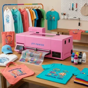 Pink S13 A3 DTF Printer XP600 33cm Direct-to-Film Transfer Machine for Cotton T-Shirt Hoodie Bag Denim Polyester Printing