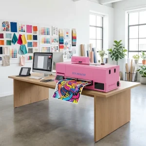 Pink XP600 DTF Printer for T-Shirt and Clothing Printing