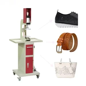 Pneumatic 220V Leather Punching Machine with Manual Hole Press for Shoe Uppers