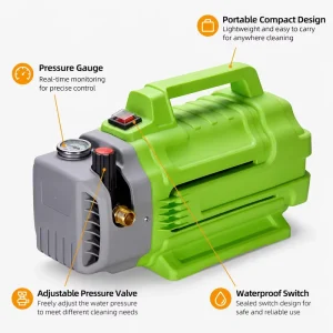 Portable Electric High-Pressure Washer with Spray Gun for Home, Garden, and Vehicle Washing