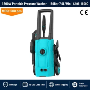 Portable Electric Pressure Washer 1800W 150 Bar 7.0 L/min Model 406-1800