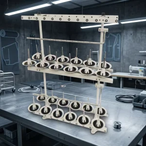 Powder-Coated 24/7/5/4-Spool Thread Stand Industrial Spare Part for Multi-Needle Elastic Sewing Machine Textile Workshop