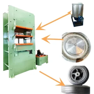 Powder Tyre Making Vulcanizing Press Production Line for Car Engine Repair and Farm Cart Rubber 5.5