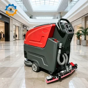 Rechargeable Commercial Floor Cleaning Machine 65L Dual Tank 3H Working Time Hand Push Scrubber
