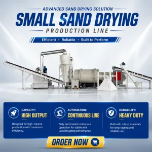 Rotary Sand Dryer for Silica Sand with Three-Pass Drying and Gear Drive