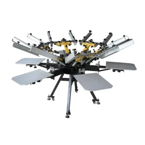 SM6-4050E 6-Station Automatic Rotary Textile Screen Printing Machine for T-Shirt and Card Label Printing