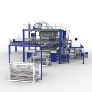 SMS Automatic Polypropylene Spunbonded Nonwoven Fabric Making Machine with Engine Motor for Baby Diapers and Sanitary Products (11-21 t/day)