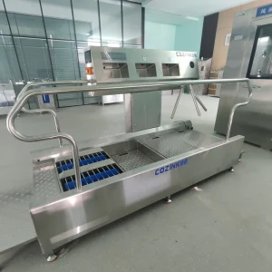 SUS304 Stainless Steel Hygiene Entrance Channel with Hand Sanitizer and Sole Cleaner