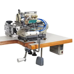 Semi-Automatic Circular Collar Setter Bearing Core Overlock Machine for Knit Collars and Cuffs