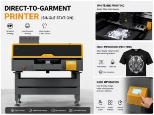 Single Station DTG White Ink Direct-to-Garment Printing Machine for Digital Textile T-Shirt Apparel 7610*2