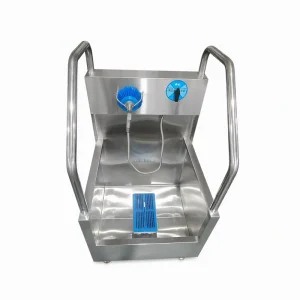 Single-User Manual Boot Washer Cabinet with High Backsplash and Drainage