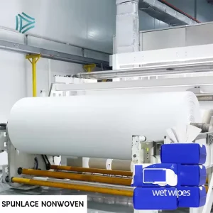 Spunlace Nonwoven Fabric Skin-Friendly Soft Roll Polyester Viscose Blend for Wet Wipes Machine 40-80gsm Batch Stability