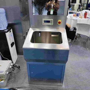 Stainless Steel Pharmaceutical Floor-Standing Hand Wash Station with Mirror, Soap, Water and Dryer
