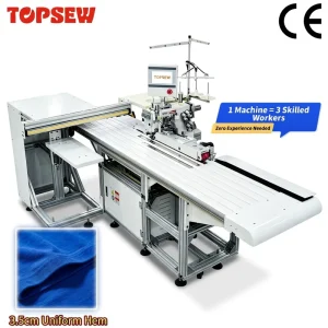 TS-842 Industrial Automatic Bottom Hemmer High Efficiency T-shirt Hemming Machine for Garment Factory Apparel Production