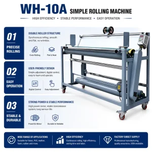 Textile Fabric Rolling Machine and Fabric Rewinder with Adjustable Width for Garment Factory Manufacturer