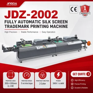 Two Color Silk Screen Printer JDZ Automatic Fabric Label Trademark Screen Printing Machine for Garment Tags