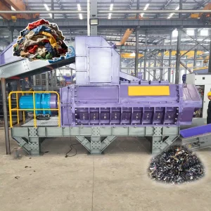 Waste Cloth 3-12T/H Textile Soft Material Spiral Crusher and Shredder Machine