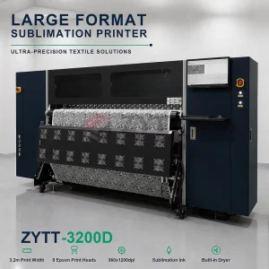 Wide-Format Dye Sublimation Printer 3200D 3.2m 8 I3200 Printheads 350m²/h Inkjet Machine with Built-in Dryer